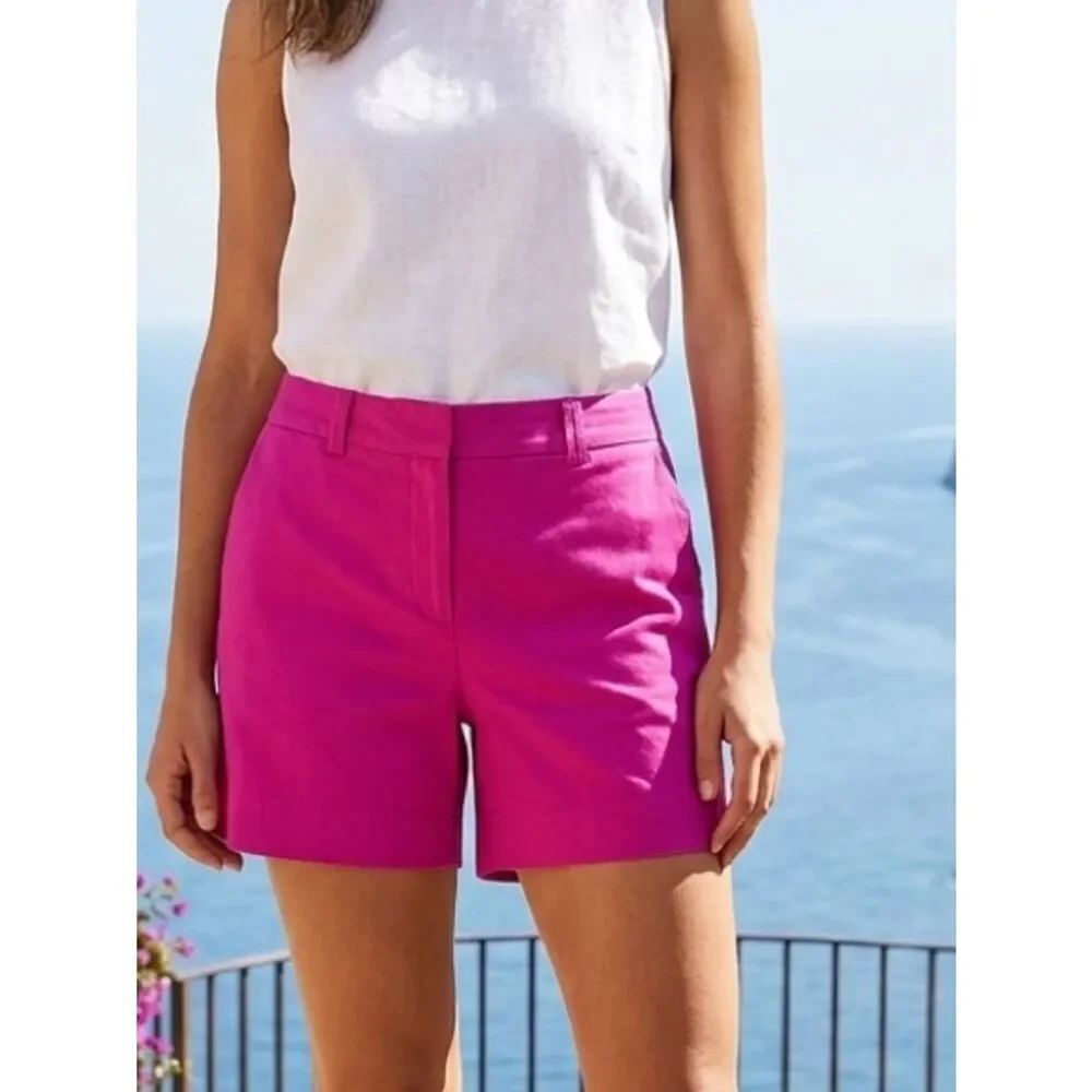 Take 50% OFF- Worthington Women’s Bright Pink Tailored Cotton Shorts, Size-8